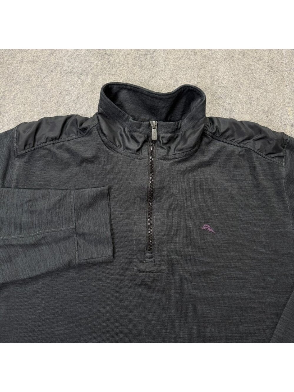 Tommy Bahama New Roger Point IslandZone Half Zip Pullover Men L Black
